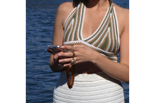 ZANAÉ Phone Wristlace Tortoise Shell 17175 Mineral Spring red
