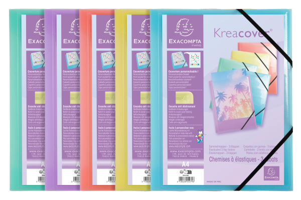 EXACOMPTA Gummibandmappe Aquarel A4 55279E PP ass.