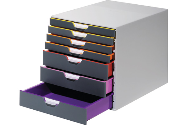DURABLE Schubladenbox Varicolor 7 760727 grau/bunt 7 Schubl.