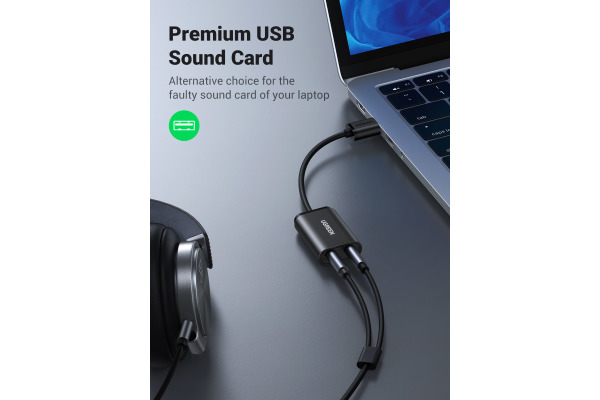 UGREEN External Sound Adapter 30724 USB 2.0,Black