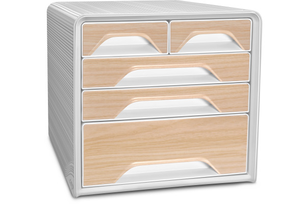 CEP Schubladenbox Smoove Silva 7-213 weiss/buche 5 Schubl.