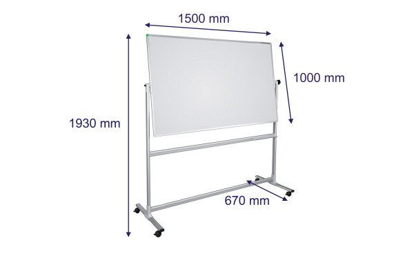 FRANKEN Stativdrehtafel 150x100 cm ST902 U-Act!Line, Stahl emailliert