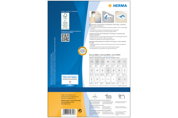 HERMA Etiketten SPECIAL 88.9x46.6mm 10304 weiss,non-perm. 1200St./100Bl.