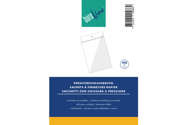 BÜROLINE Pressverschl. Beutel 220×305mm 421307 transparent 100 Stück
