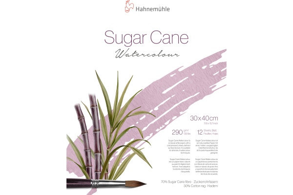HAHNEMÜHL Aquarellbl. SugarCane 30x40cm 10625422 weiss, 290g 12 Blatt
