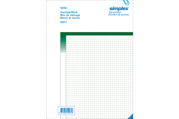 SIMPLEX Ausmassbuch grün A4 15071 Durchschreibepapier 50x2 Blatt