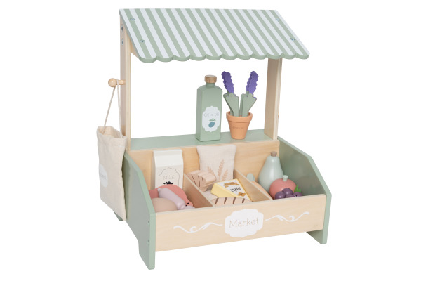 JABADABAD Marktstand mini 31x25x36cm W7283 Lebensmittel 18-teilig