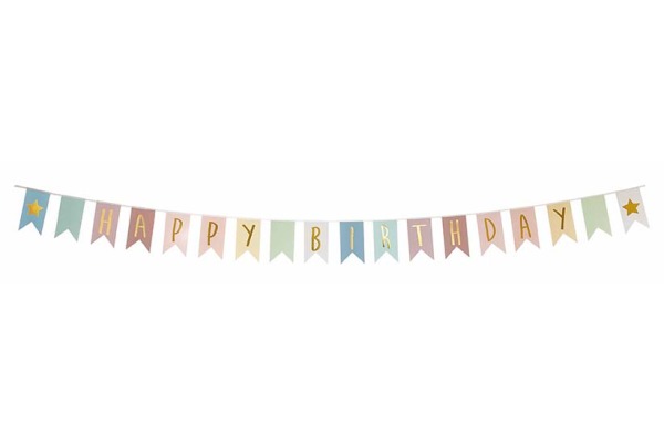 JABADABAD Wimpelkette A3216 Happy Birthday 3.5m