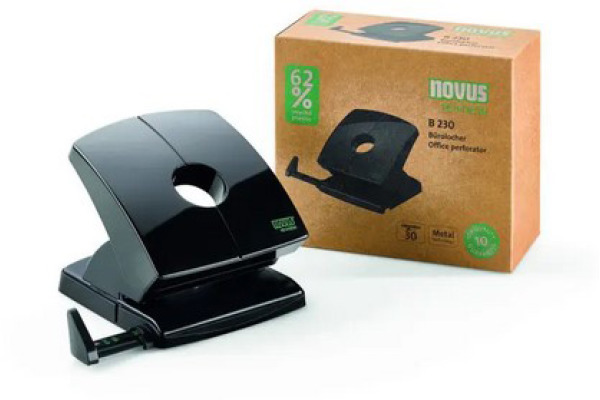 NOVUS Bürolocher B 230 re+new B230 0250 schwarz 30 Blatt