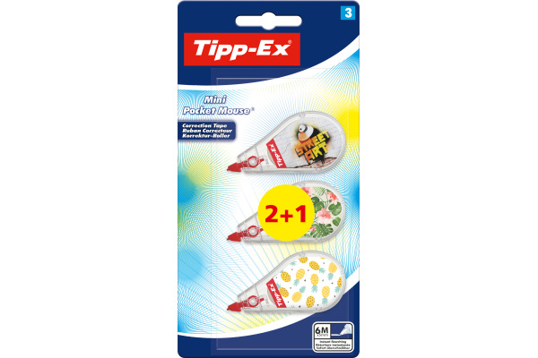 TIPP-EX Mini Pocket Mouse 8516810 Decors, ass. 3 Stk.