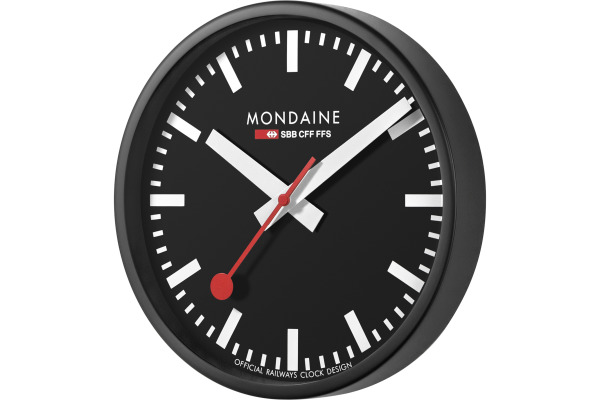 MONDAINE Wanduhr 250mm A990.64SB schwarz/weiss