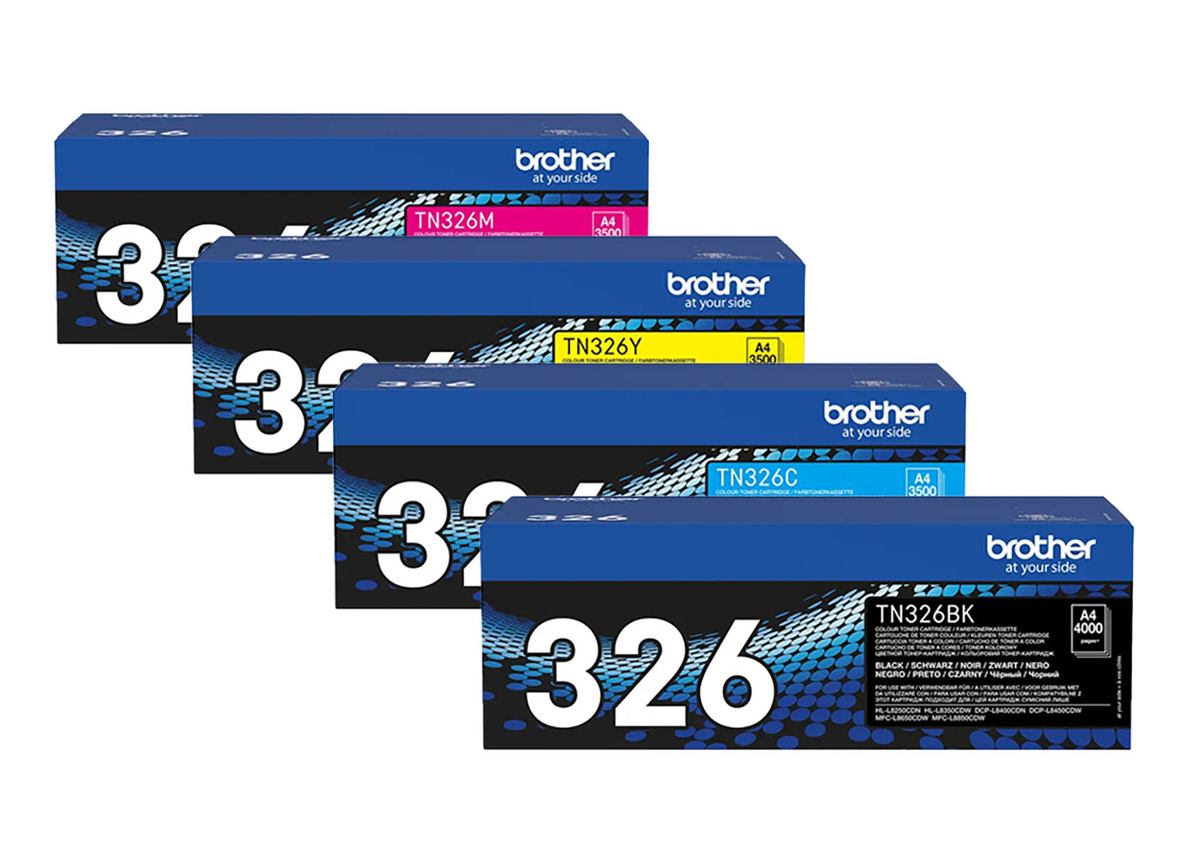 Original Brother Toner SET TN326/TN-326 Multipack / Set mit allen vier Farben