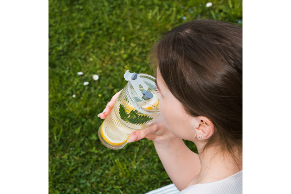 ESMEE Trinkglas 550ml 1000-1728 inkl. Deckel & Strohhalm