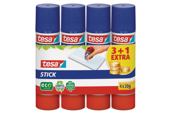 TESA Stick ecoLogo 4x20g 570880020 grün, 4 Stück