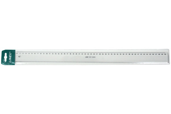 LINEX Schullineal transparent 50cm 1050M mit Tuschkante und Facette