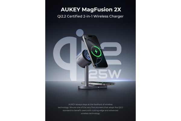 AUKEY MagFusion 2-IN-1 Fastcharger LC-MC213 Wireless Charger 25W Qi2.2