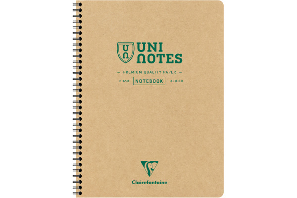 CLAIREFON Collegeblock Uni Notes A4+ 9852C braun, kariert 5mm 80 Blatt