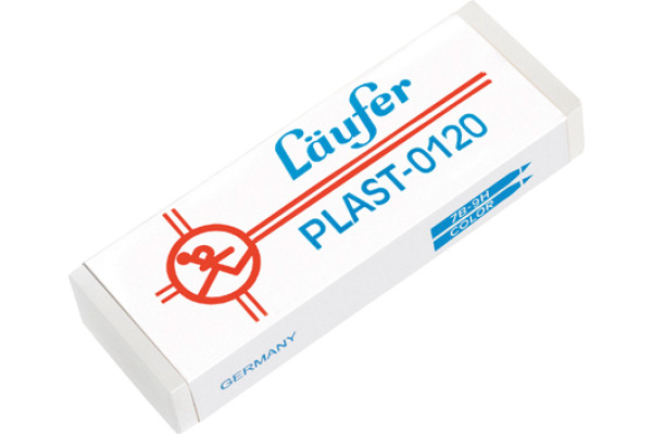 LÄUFER Plast-Radierer 65x21x12mm 01200 mit Kartonmanschette