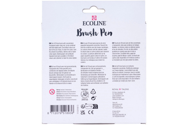 TALENS Ecoline Brush Pen Set 11509813 ass. Bright 10 Stück