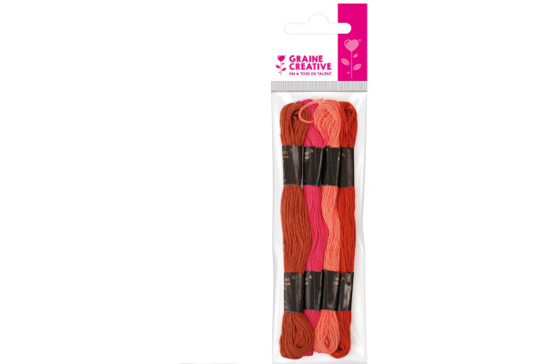 GRAINECRÉ Stickfäden 4x7m GC-205011 rot, assortiert