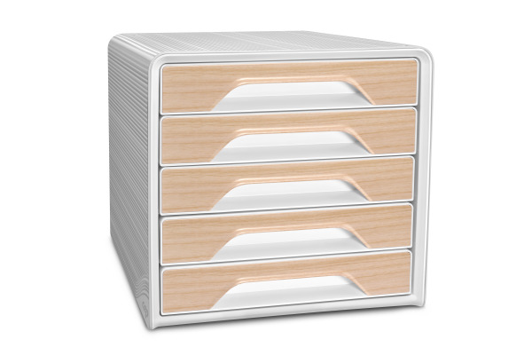 CEP Schubladenbox Smoove Silva 7-111 weiss/buche 5 Schubl.
