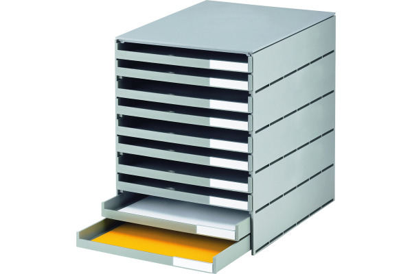 STYRO Schubladenbox styroval öko 14-8002 grau/grau 10 Fächer