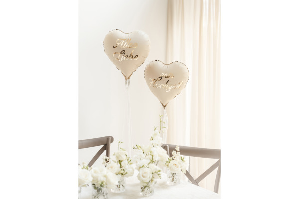 PARTYDECO Folienballons 45cm FB351 Herzen, Hochzeit 2 Stück