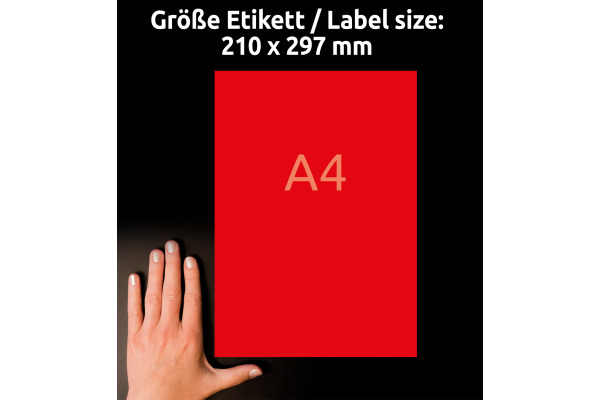 AVERY ZW. Etiketten A4 3470 rot 100 Stück