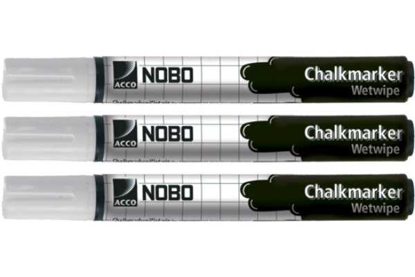 NOBO Kreidemarker 34438398 weiss 3er Set