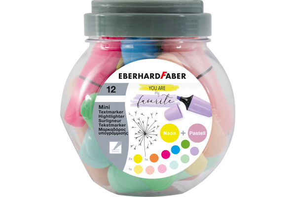 EBERHARD Textmarker mini Bonboniere 551431 Pastell/Neon 12 Stück