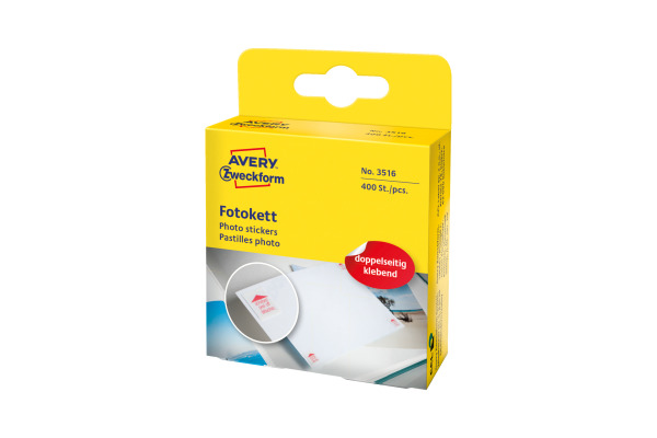 AVERY ZW. Klebepunkte photo 12x12mm 3516 im Spender, perm. 400 Stück