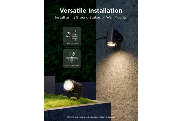 GOVEE Outdoor Spotlights 2 2 Stück H7093311 schwarz, Matter