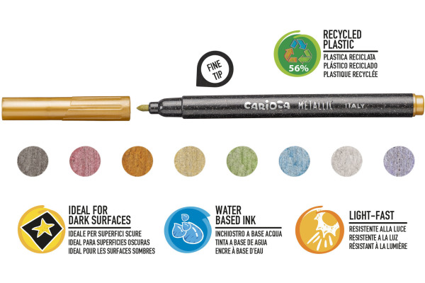 CARIOCA Fasermaler Fein 43162 Metallic E-8