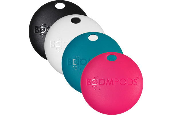 BOOMPODS Boomtag Multi Pack TAG4PK Black, Blue, White, and Pink