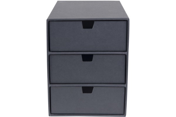 BIGSO BOX Schubladenbox Ingrid 973145633 dunkelgrau 3 Schubl.