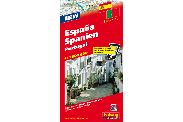 HALLWAG Strassenkarte 382831080 Spanien-Portugal 1:1 Mio.