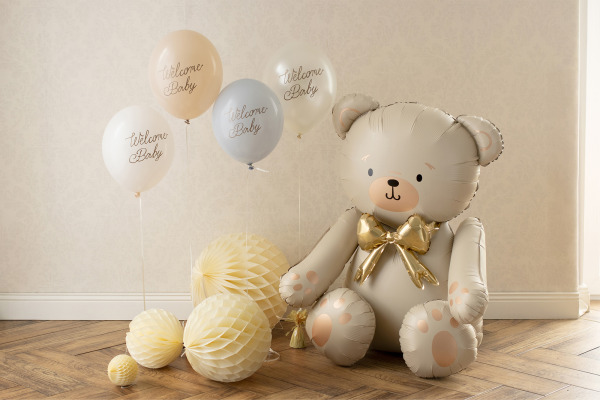 PARTYDECO Ballons 30cm SB14P-342 Welcome Baby, blau 6 Stück