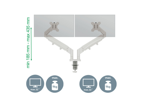 LEITZ Monitorarm Ergo 65370085 Grau, dual