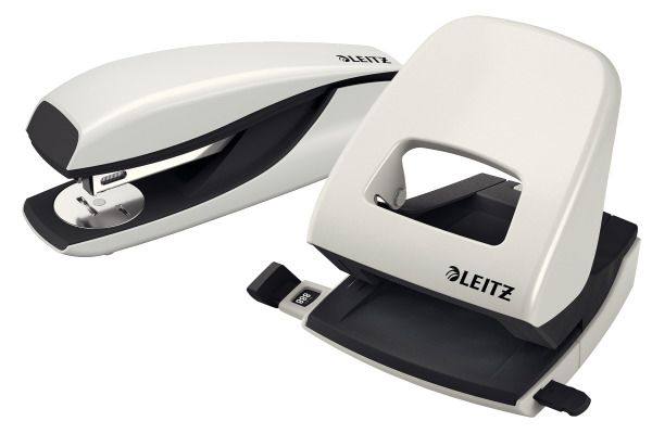 LEITZ Locher/Hefter WOW 5095 50951001 weiss, Bundle 30 Blatt