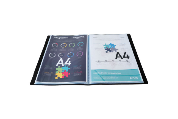 EXACOMPTA Sichtbuch A4 8561E schwarz 60 Taschen