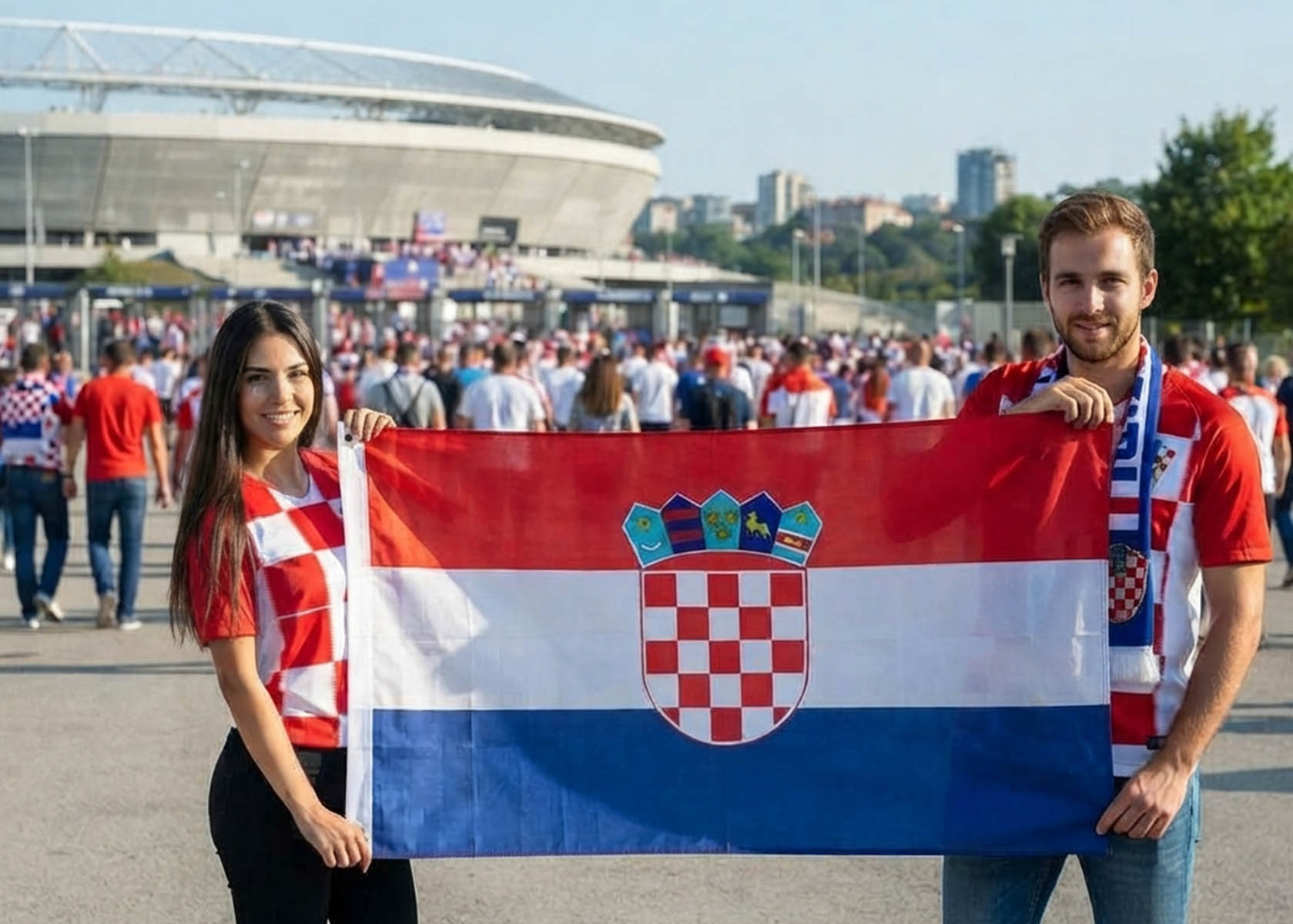 Kroatien Flagge 150x90cm Fahne aus Polyester 