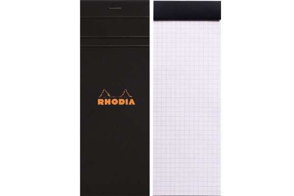 RHODIA Notizblock schwarz 74x210mm 82009C kariert 80 Blatt