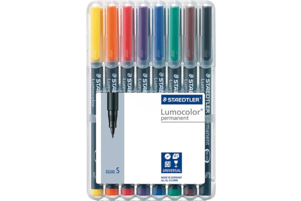 STAEDTLER Lumocolor permanent S 313 WP8 8 Farben ass.
