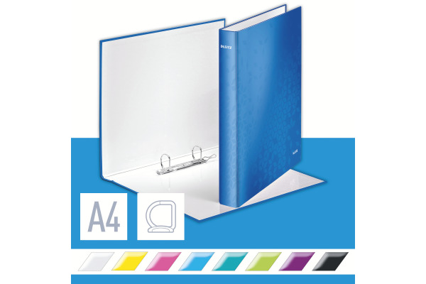 LEITZ Ringbuch WOW 4cm 42410036 2 Ringe blau A4+