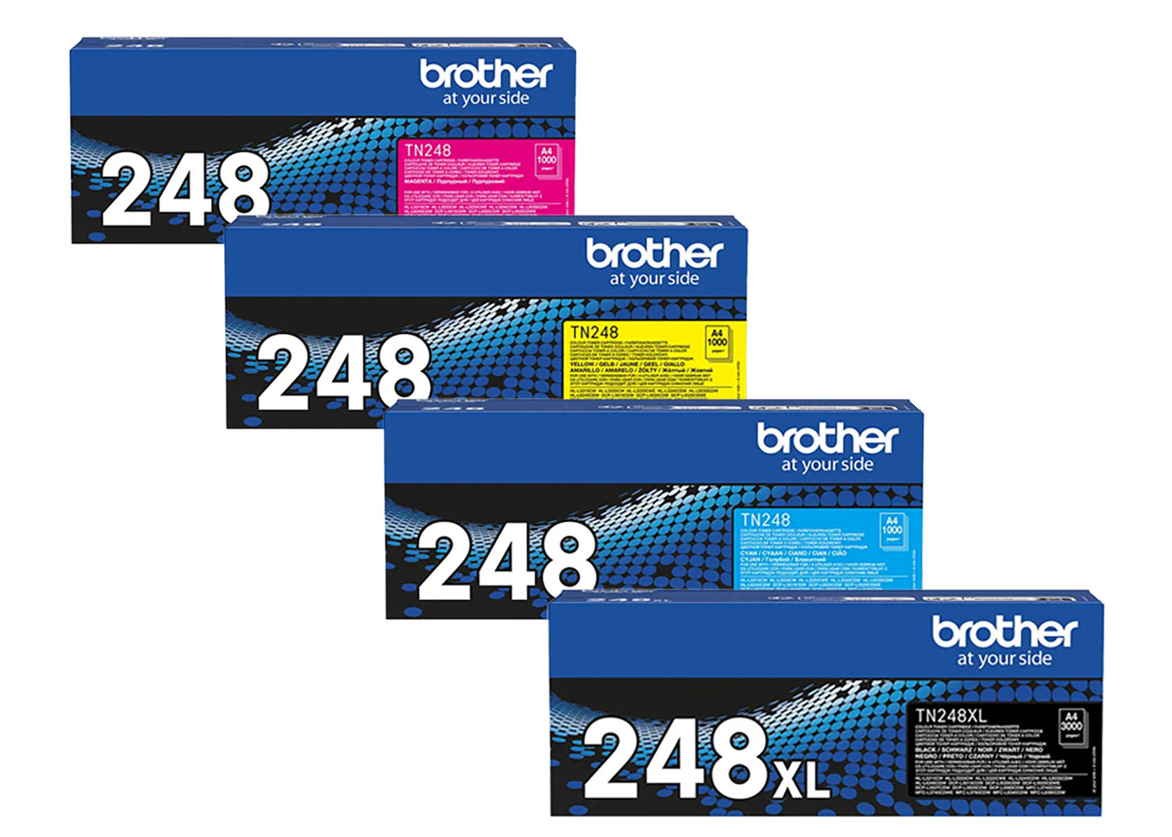 Original Brother Toner SET TN248XL/TN-248 Multipack / Set mit allen vier Farben