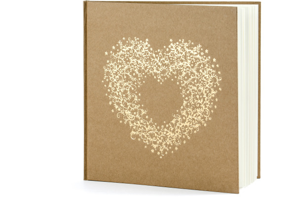 PARTYDECO Gästebuch 20.5x20.5cm KWAP48 kraft 44 Seiten