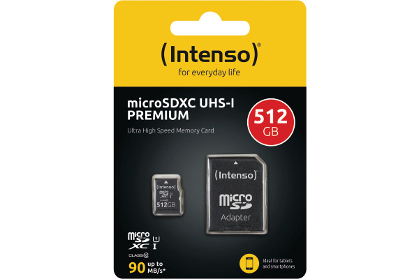 INTENSO Micro SD Secure Digital Cards 3423493 SD Adapter 512GB