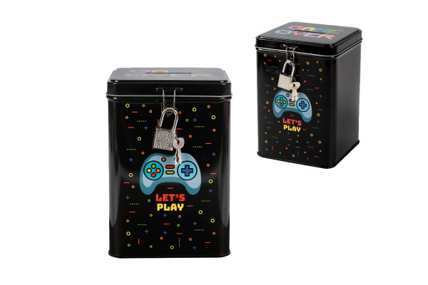 I-TOTAL Spardose mit Schloss 15x10cm XL2292 Let's play