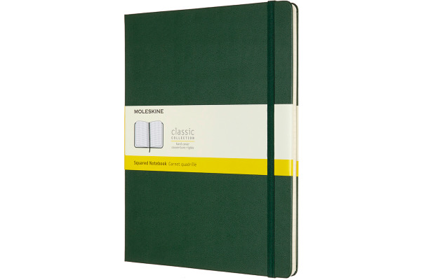 MOLESKINE Notizbuch Classic HC XL 647629124 grün, kariert 5mm 192 Blatt