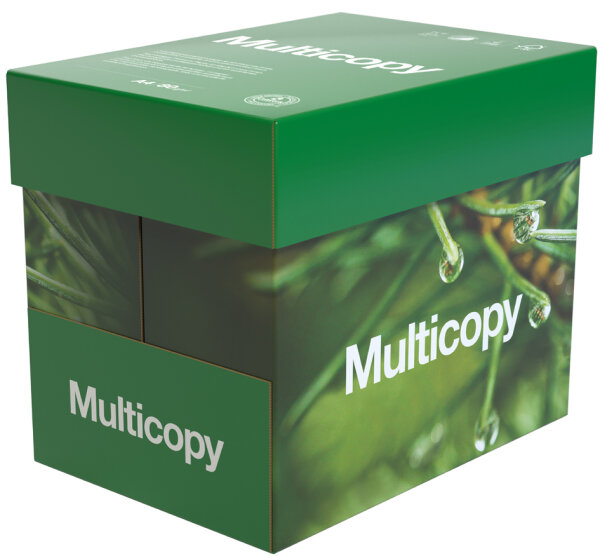 Kopierpapier Multicopy A4 80g, weiss matt geriest 1/2 Palette 50'000 Blatt Box 2'500 Bl./Bg.
